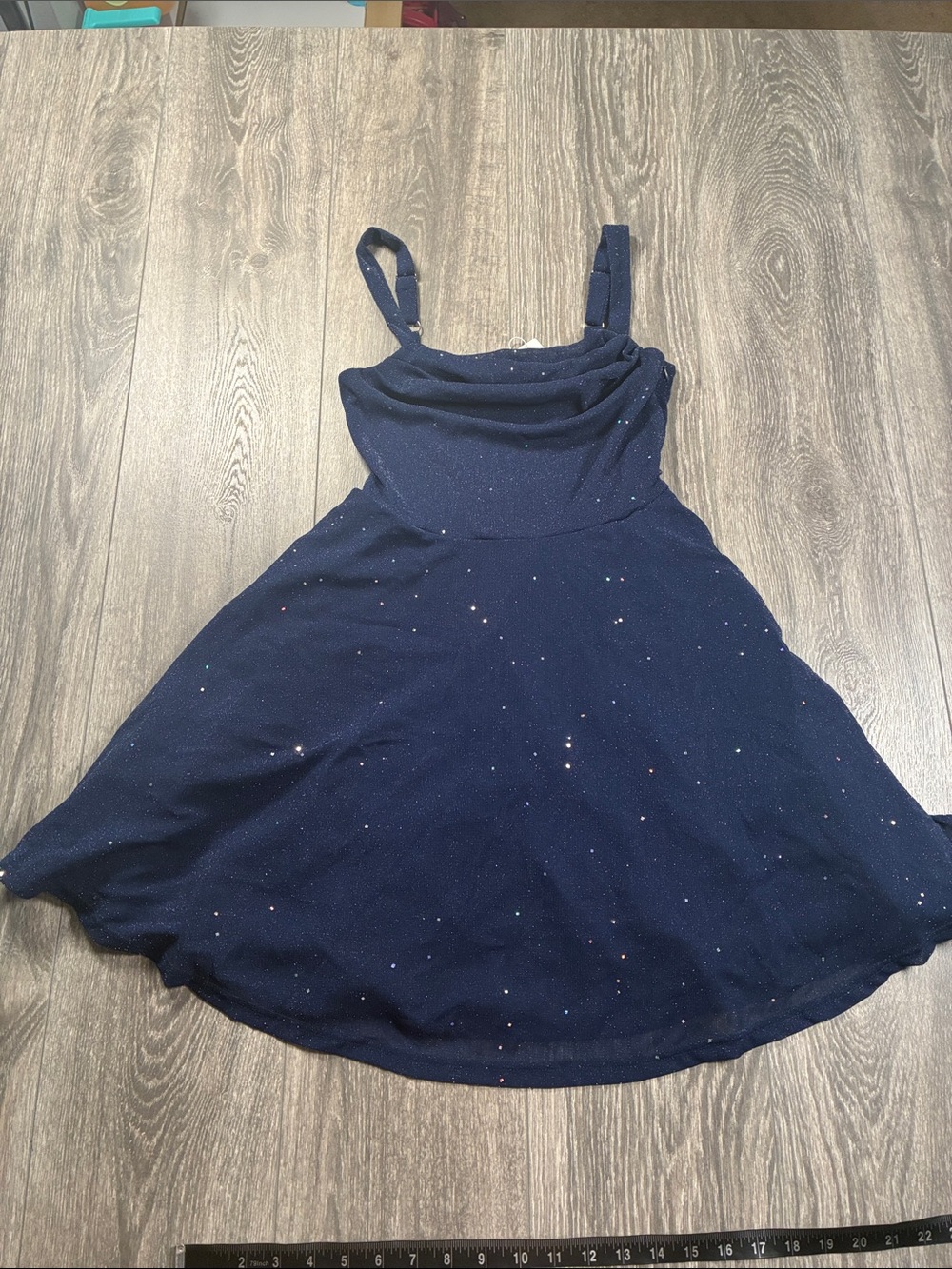 Girls' Sparkle Navy Dress - Elegant Party Dress